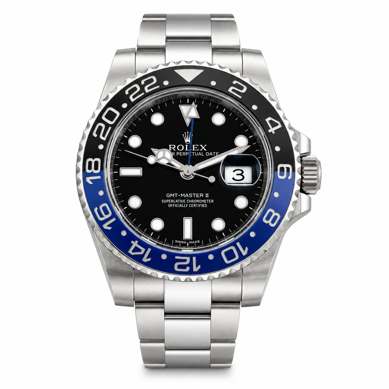 Rolex GMT-Master II 116710 Batman Black Blue Bezel Stainless Steel Pre-Owned 2013