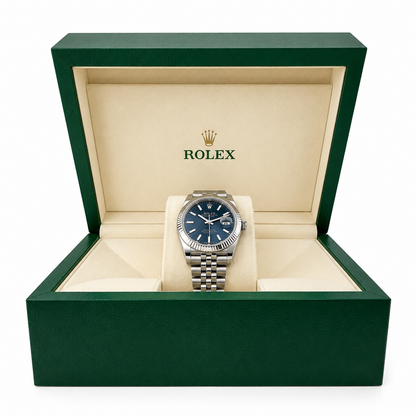 Rolex Datejust 41 Blue Dial Jubilee Bracelet White Gold Bezel 2024