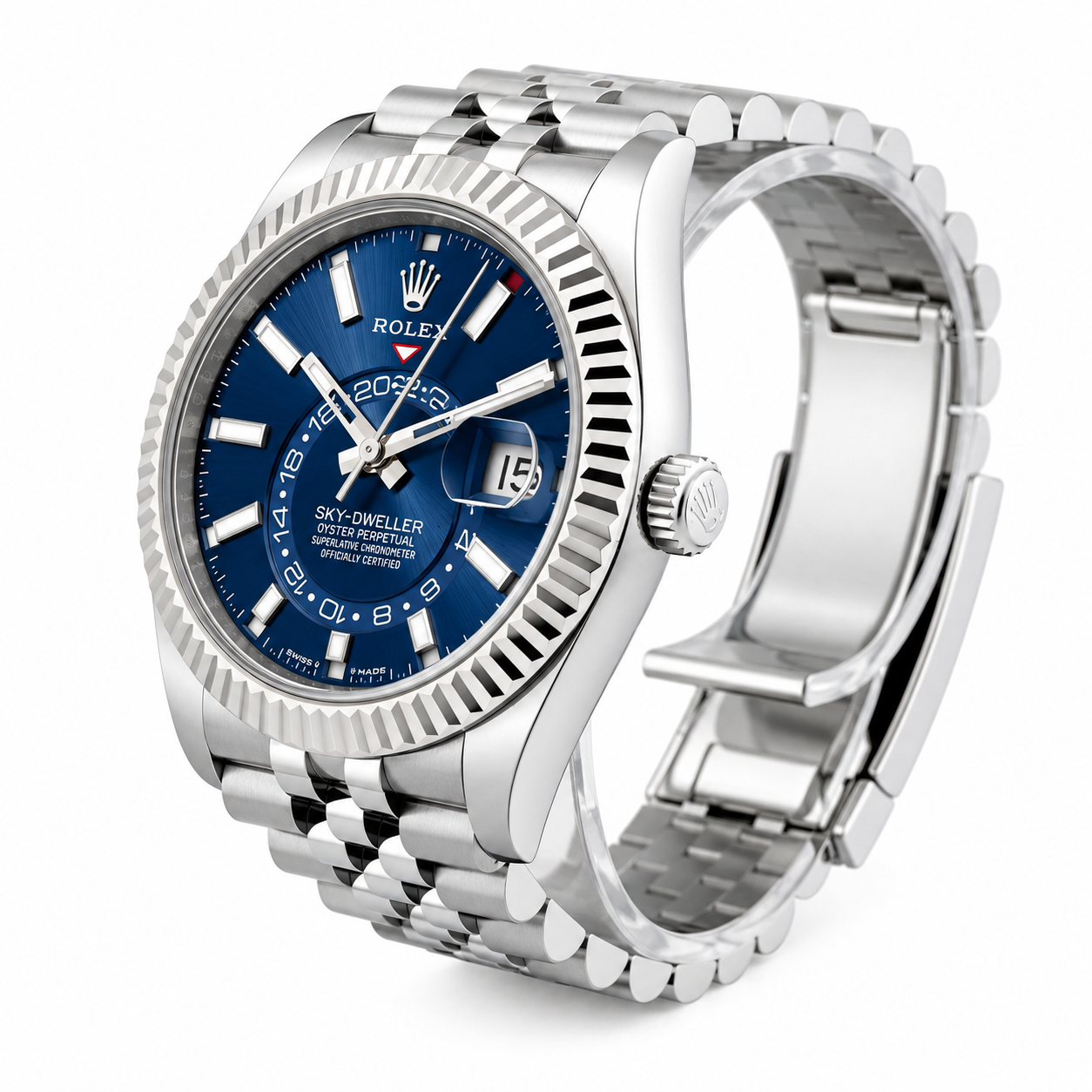 Rolex Sky-Dweller 42 Stainless Steel White Gold Bezel Jubilee 2024