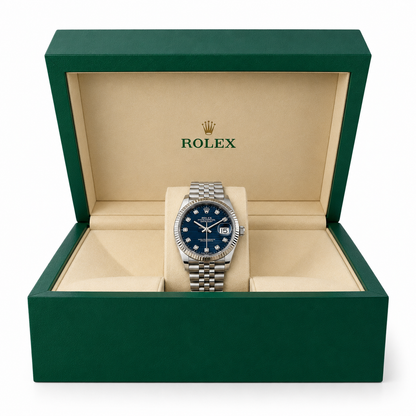 Rolex Datejust 36 Blue Wave Dial Diamond Markers Jubilee Bracelet 2023