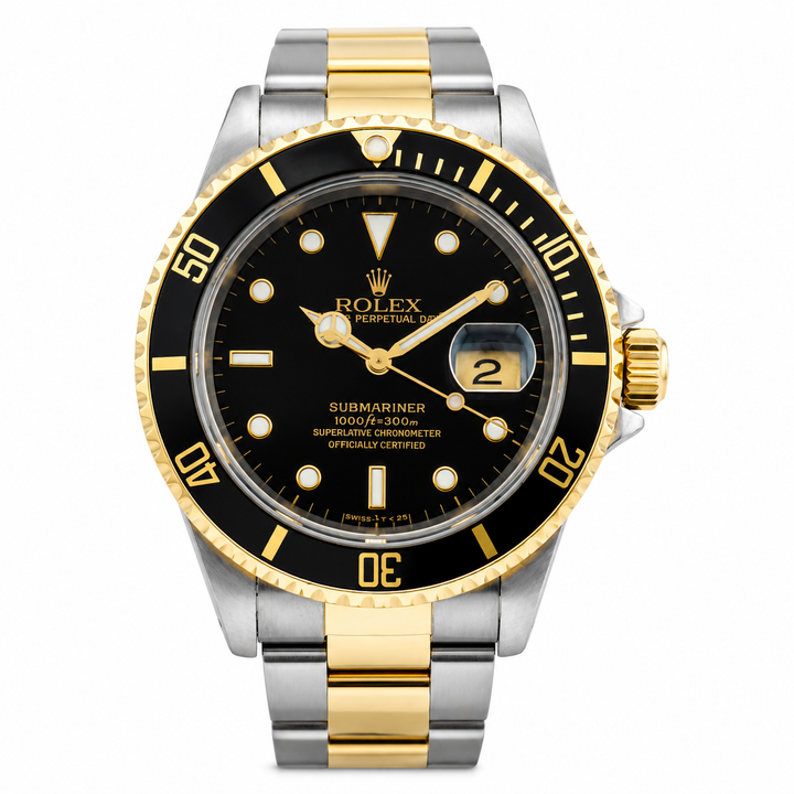 Rolex Submariner Two Tone 40MM Blue Dial Yellow Gold Bezel Ref 11613 1995
