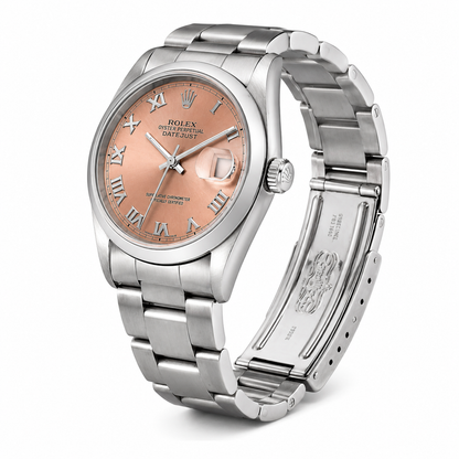 Rolex Datejust 36 Rose Roman Dial Oyster Bracelet Stainless Steel 16200 2003
