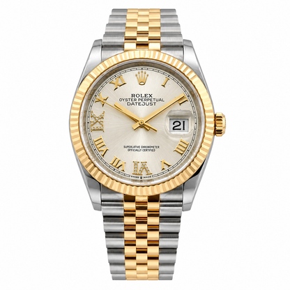 Rolex Datejust 36 126233 Two Tone Yellow Gold Silver Diamond Roman Dial 2023