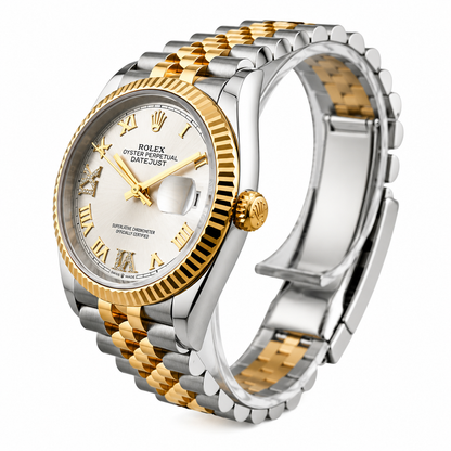 Rolex Datejust 36 126233 Two Tone Yellow Gold Silver Diamond Roman Dial 2023