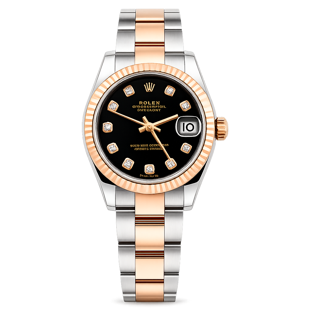 Rolex Datejust 31 178271 Black Factory Diamond Dial Everose Gold | Mint 2017
