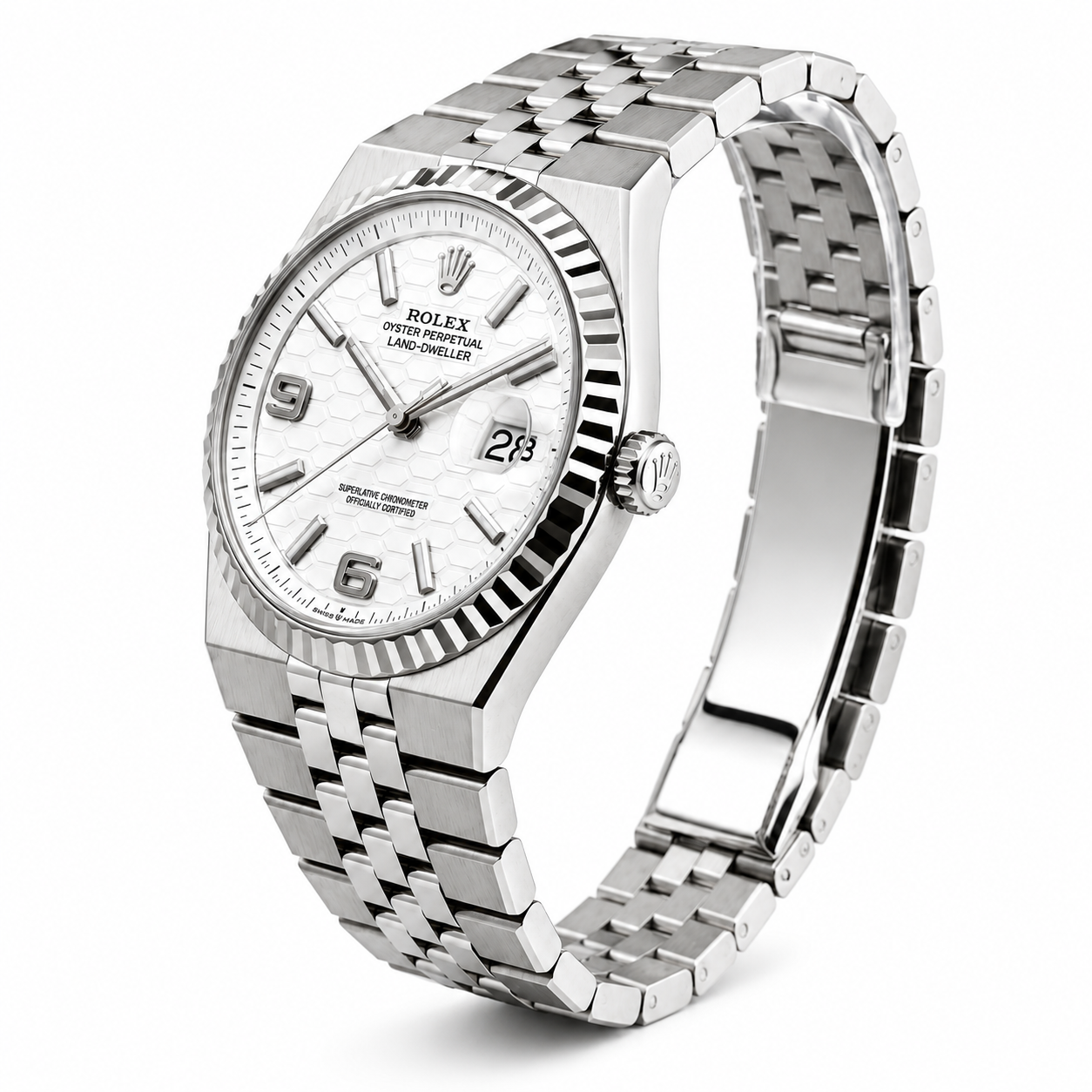 Rolex Land-Dweller 127334 White Honeycomb Dial | 2026